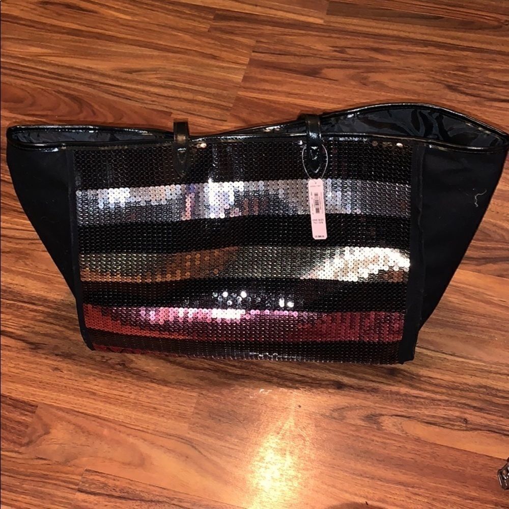 Victoria's Secret NWT Striped Sequence Tote Bag - Picture 2 of 6